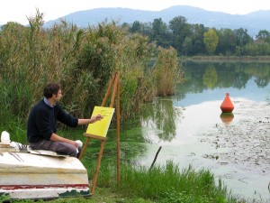 esercitazione di pittura sul lago di Annone 01