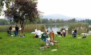 esercitazione di pittura sul lago di Annone 04