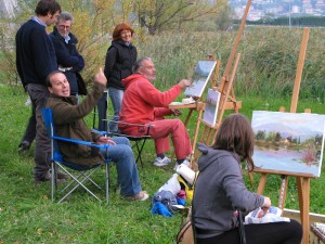 esercitazione di pittura sul lago di Annone 09
